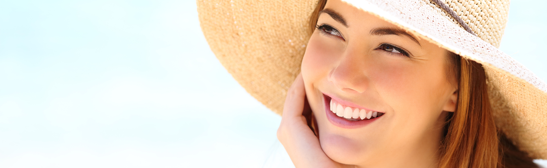 Woman in sun hat